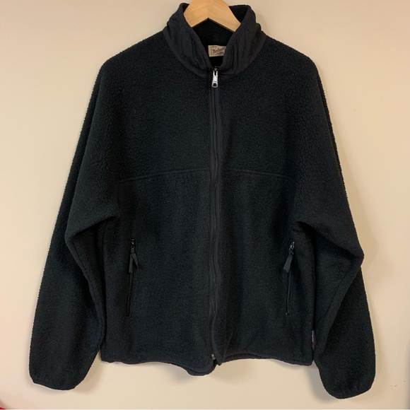 Woolrich Other - Vintage Woolrich Fleece Men’s Large Black Jacket Full Zip Jacket Top Sweatshirt